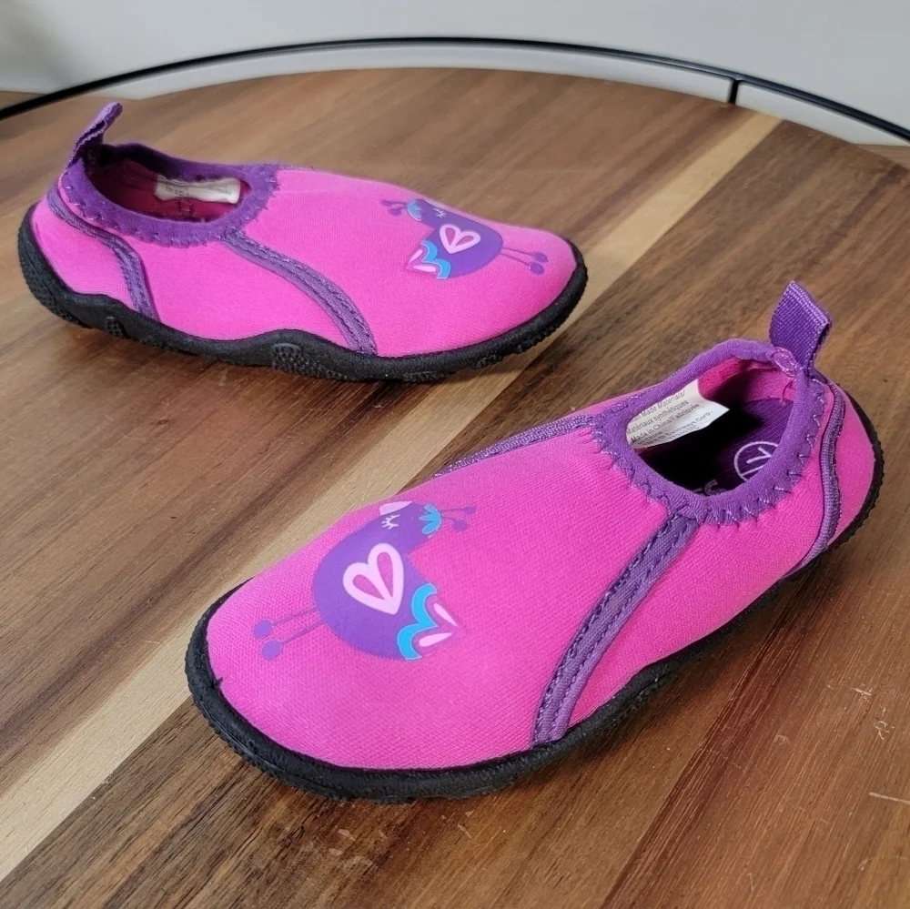 Swimways Pink Purple Bird Water Shoes Swim Shoes Neoprene Size Toddler 7/8